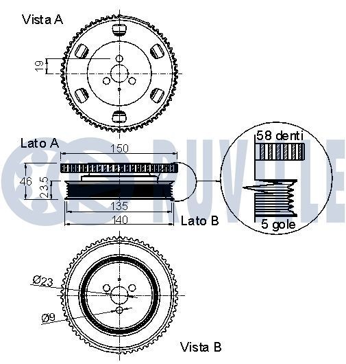 Original RUVILLE Injector nozzle 375807 for FIAT DUCATO