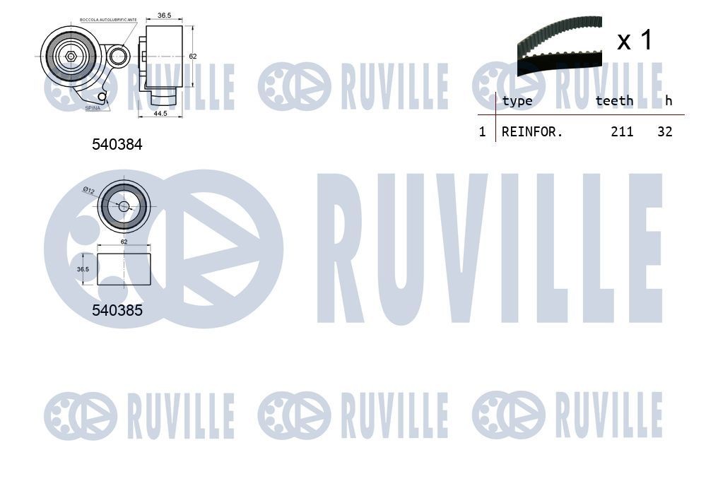 65326 RUVILLE Water pumps SUZUKI without gasket/seal, for v-ribbed belt use