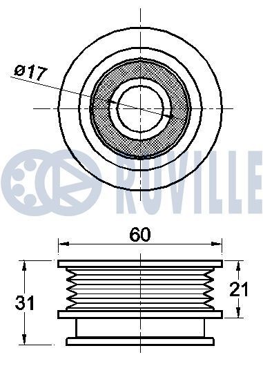 66701 RUVILLE Water pumps PORSCHE with belt pulley, for v-ribbed belt use