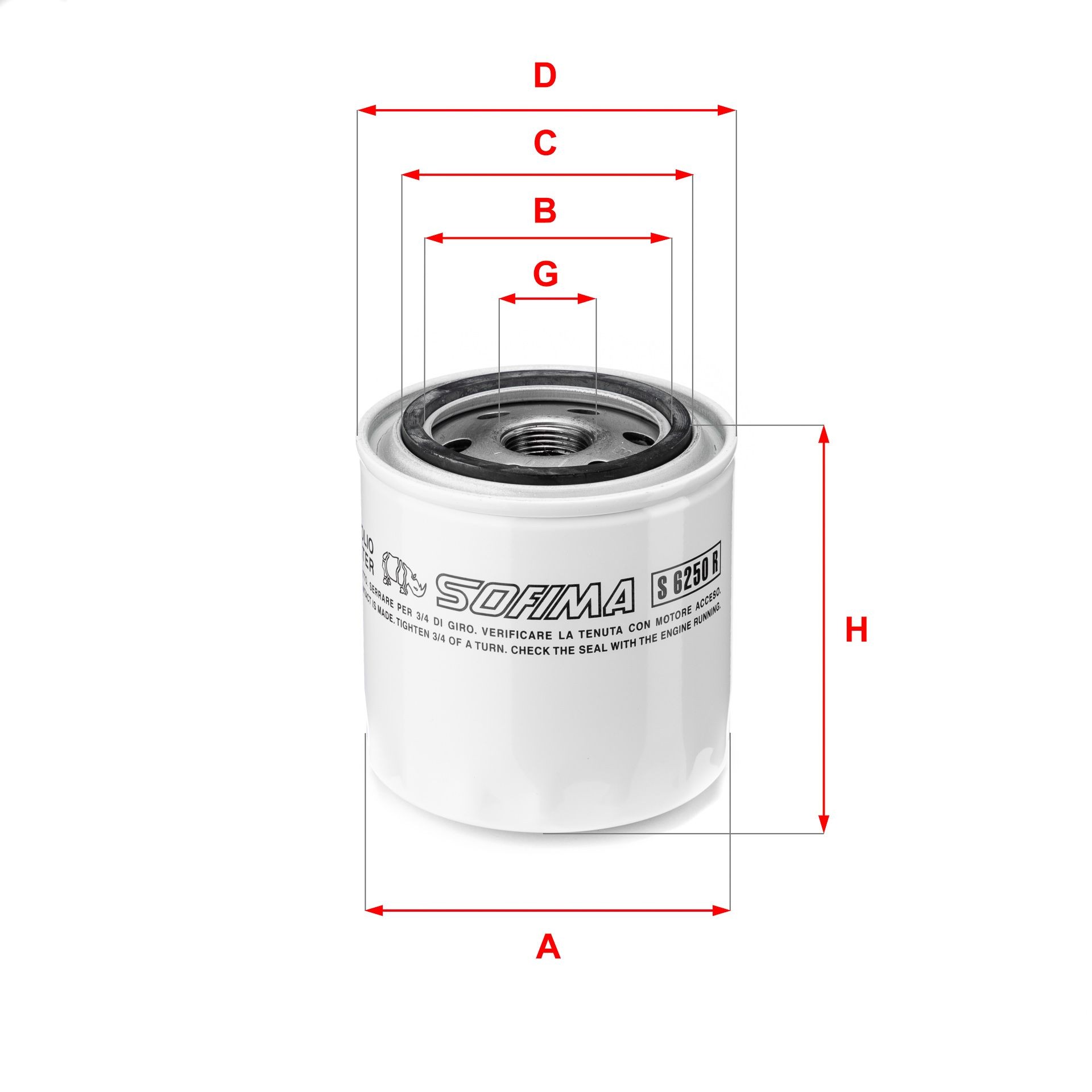 SOFIMA S 6250 R Oil filter M 22 X 1,5, with one anti-return valve, Spin-on Filter