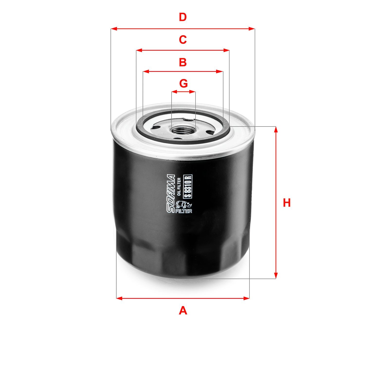 SOFIMA S 8310 R Oil filter 3/4-16 UNF, with one anti-return valve, Spin-on Filter