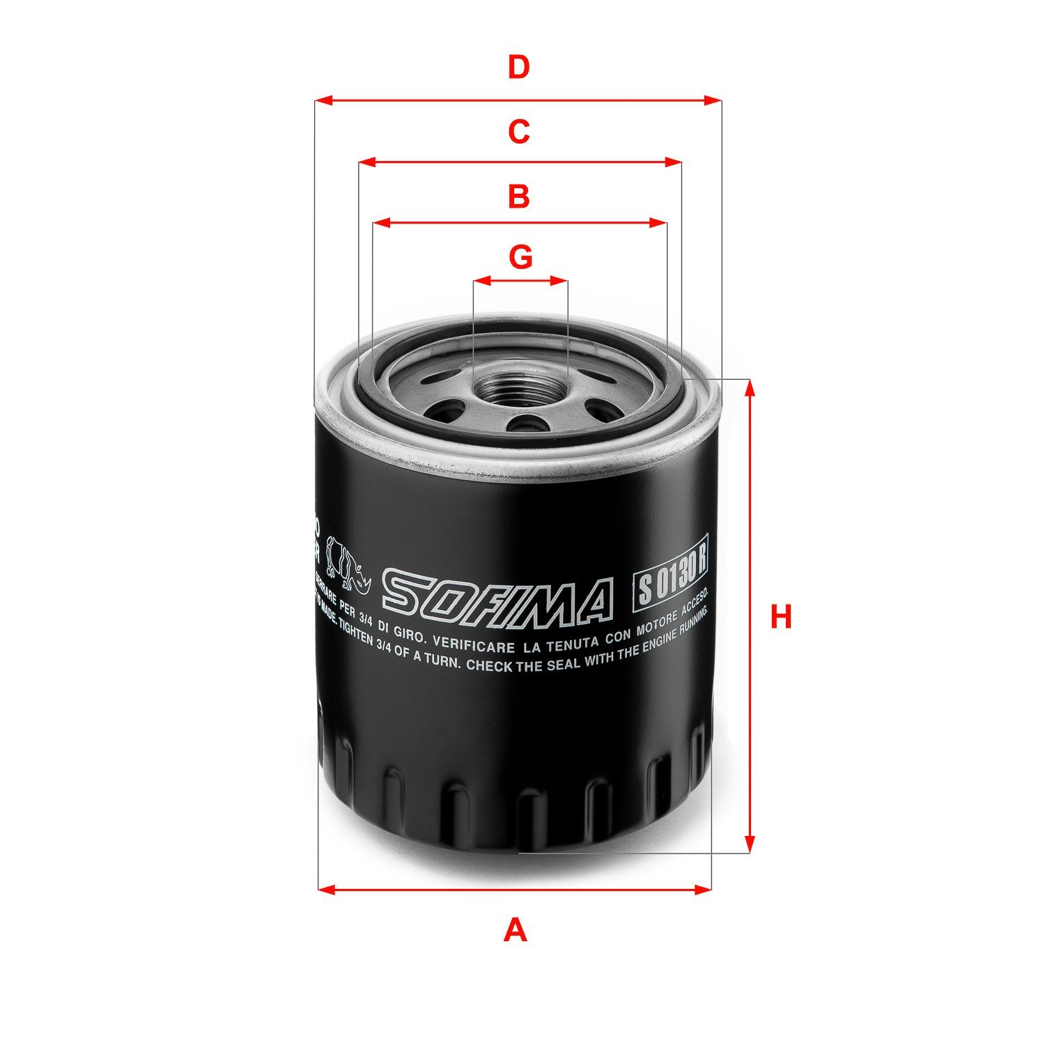 SOFIMA S 0130 R Oil filter M 20 X 1,5, with one anti-return valve, Spin-on Filter