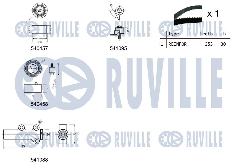 67707 RUVILLE Water pumps SUZUKI for v-ribbed belt use