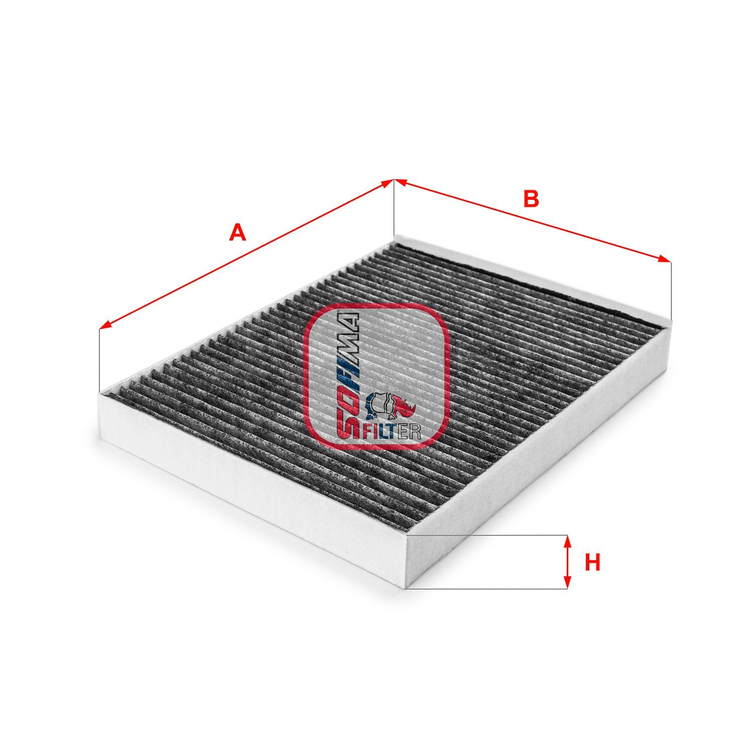 SOFIMA Activated Carbon Filter, 275 mm x 218 mm x 36 mm Width: 218mm, Height: 36mm, Length: 275mm Cabin filter S 4148 CA buy