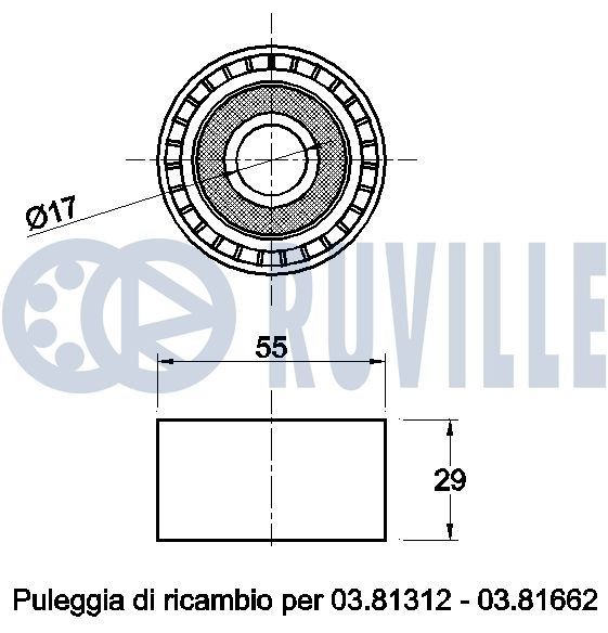65023 RUVILLE Water pumps BMW with belt pulley, for v-ribbed belt use