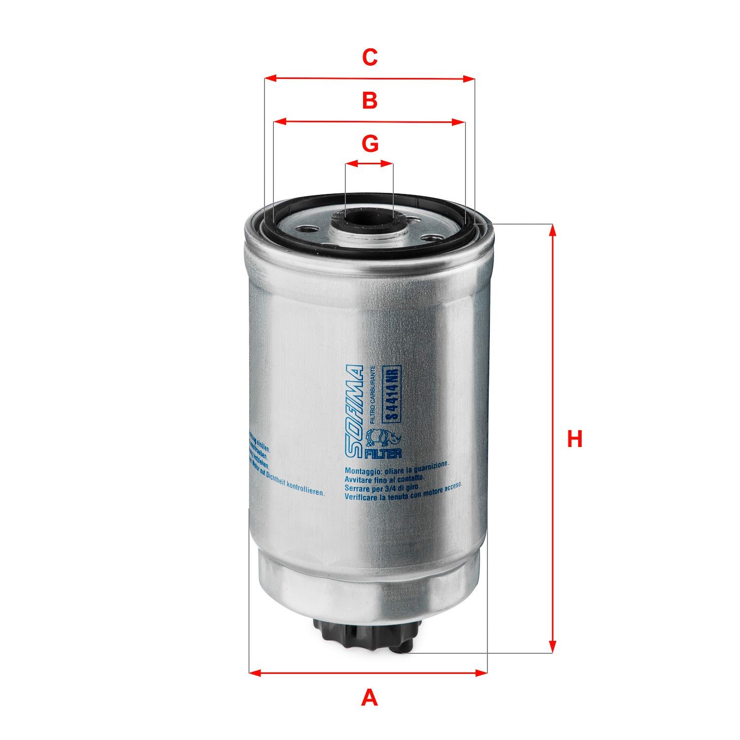 SOFIMA S1528B Fuel filter 16400-W7061