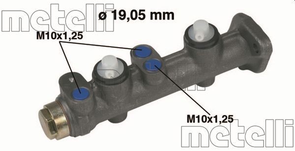 METELLI 05-0008 Brake master cylinder D1: 19,05 mm, Cast Iron