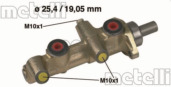 METELLI 05-0174 Brake master cylinder D1: 25,40 mm, Cast Iron