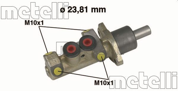 METELLI 05-0205 Brake master cylinder D1: 20,64 mm, Cast Iron