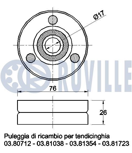 RUVILLE 55888 Tensioner pulley 46750224