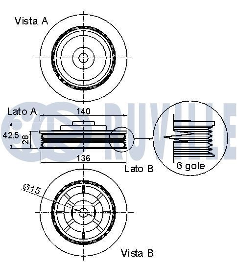 5532861 RUVILLE Tensioner pulley OPEL