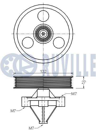 Great value for money - RUVILLE Pulley Kit, v-ribbed belt 5576060