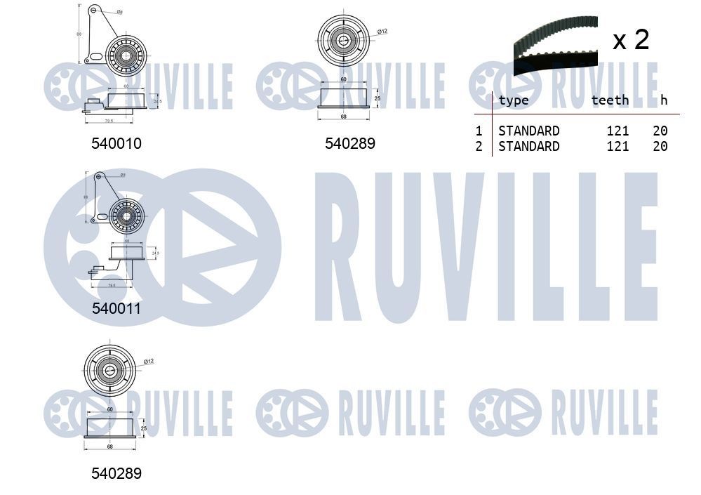 RUVILLE 5691571 Timing belt kit 13505-15020