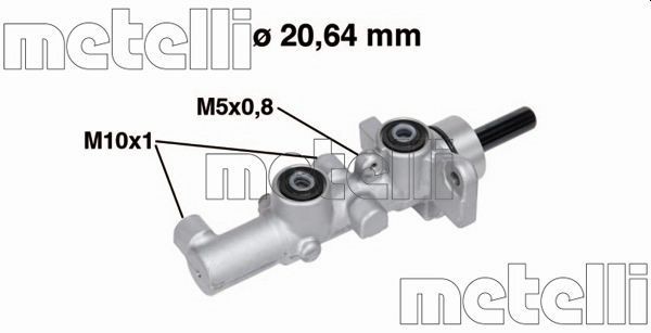 METELLI 05-0734 Brake master cylinder D1: 20,64 mm, Aluminium