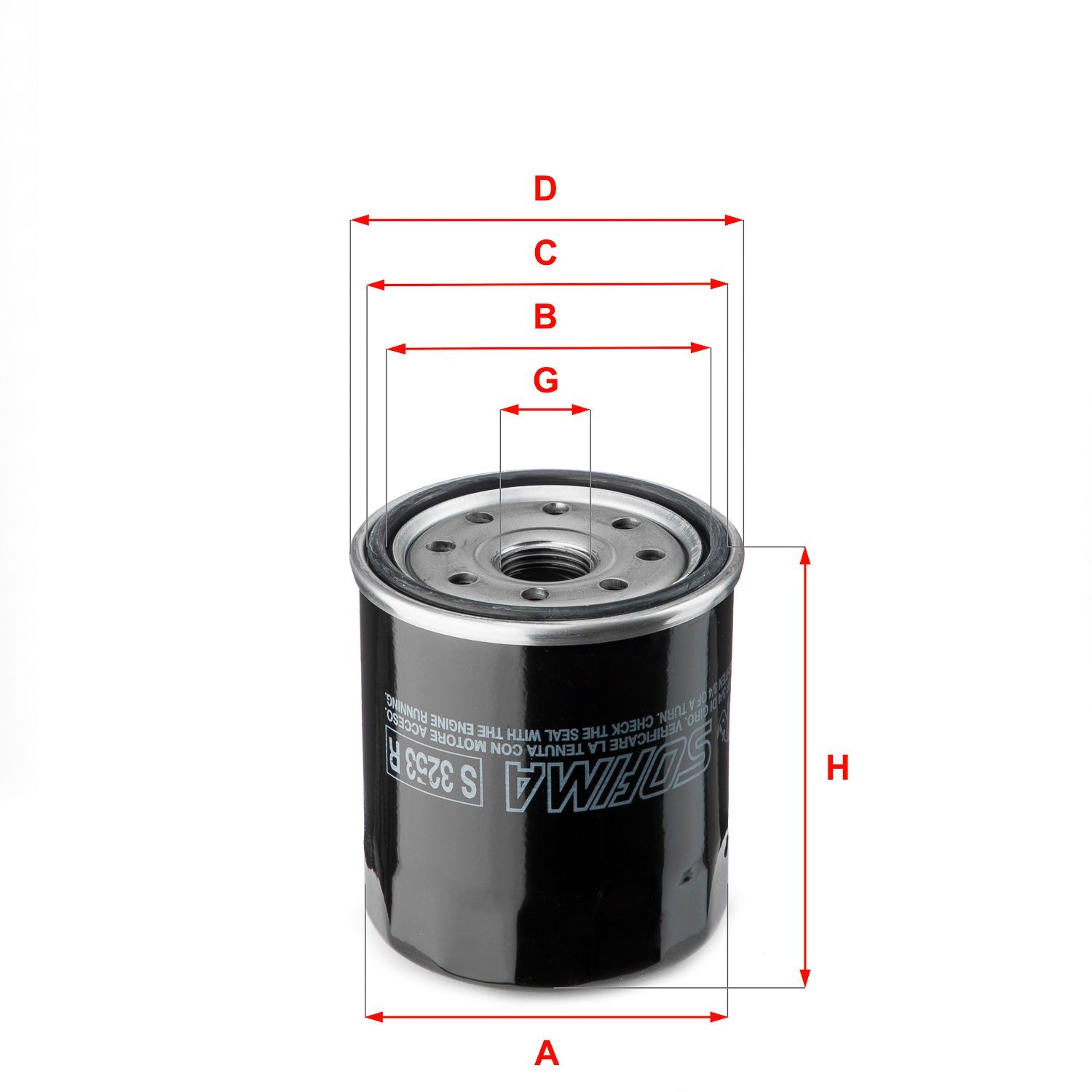 SOFIMA S 3253 R Oil filter 3/4-16 UNF, with one anti-return valve, Spin-on Filter