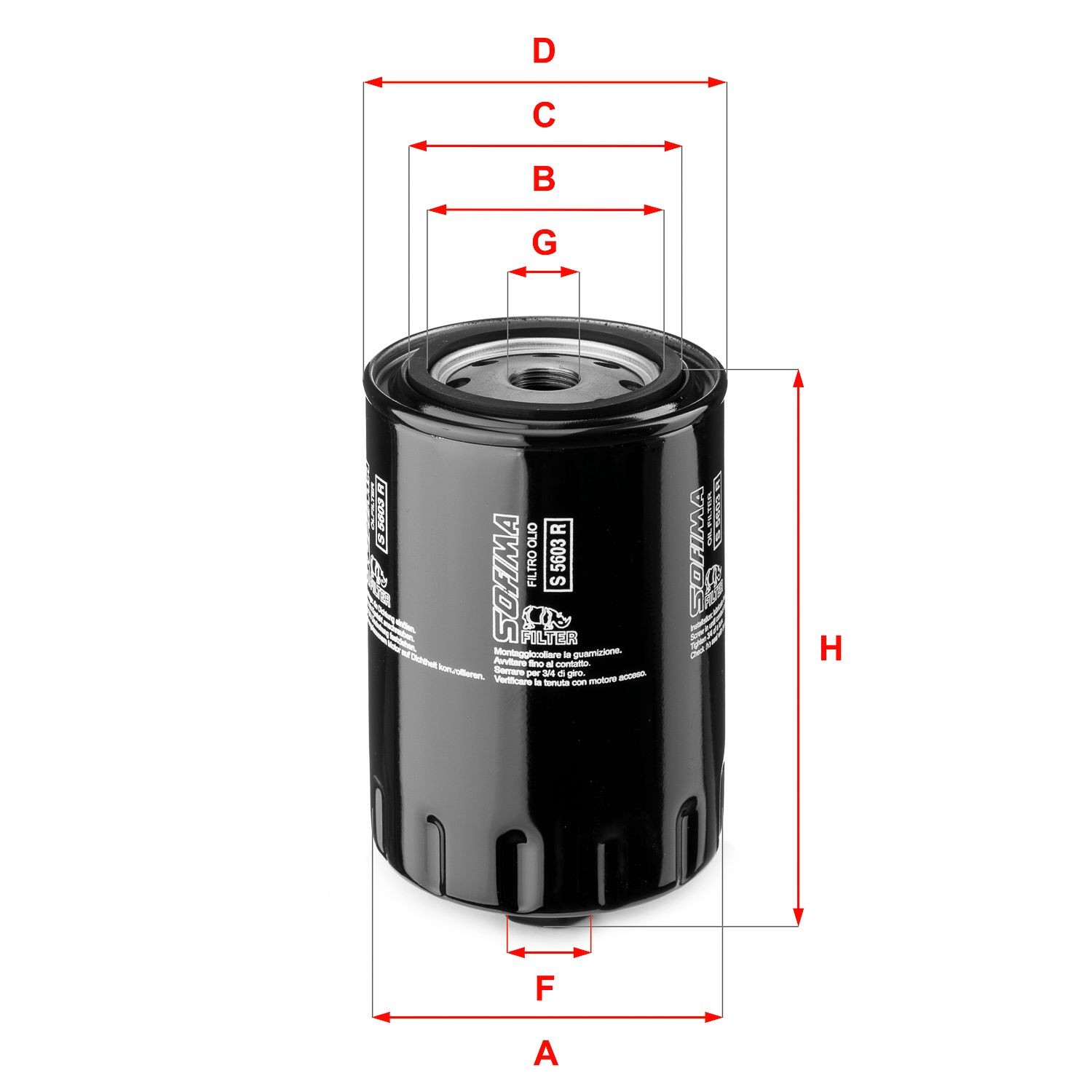 SOFIMA S 5603 R Oil filter 3/4-16 UNF, with one anti-return valve, Spin-on Filter