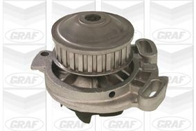 GRAF PA103 Water pump Number of Teeth: 26, with seal ring, Mechanical, Grey Cast Iron, Water Pump Pulley Ø: 77,34 mm, for timing belt drive