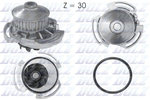DOLZ A164 Water pump Number of Teeth: 30, with belt pulley