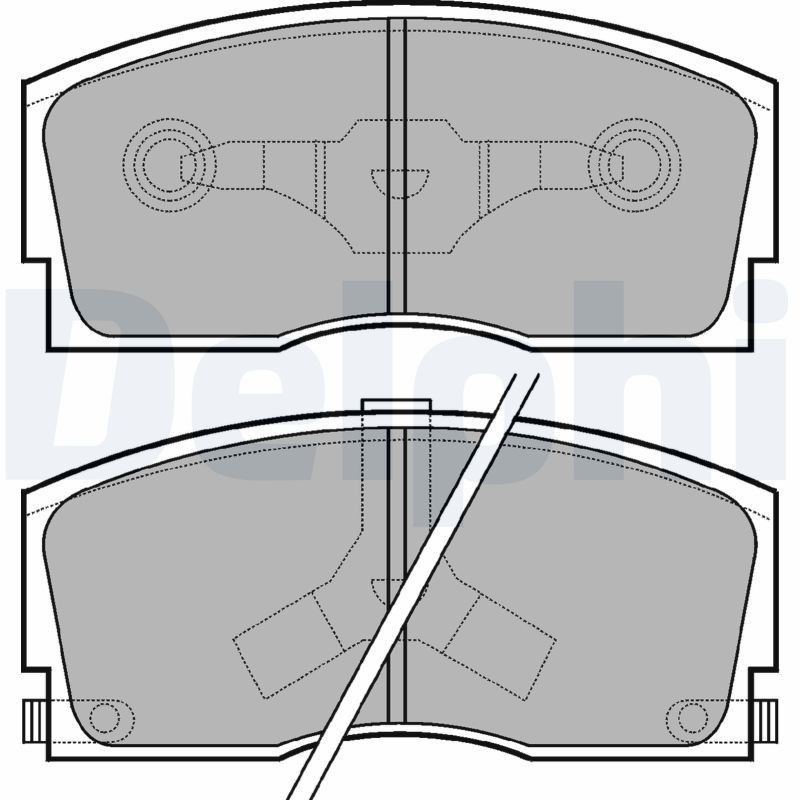 DELPHI LP626 Brake pad set with acoustic wear warning, without anti-squeak plate, without accessories