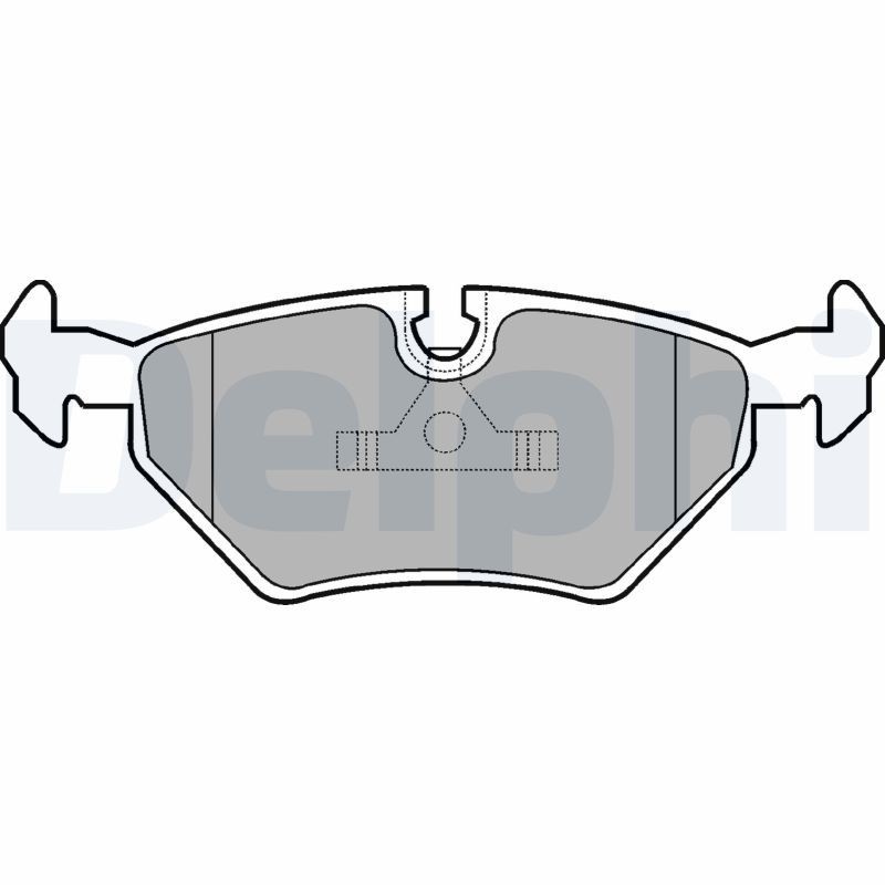DELPHI LP555 Brake pad set prepared for wear indicator, with anti-squeak plate, without accessories
