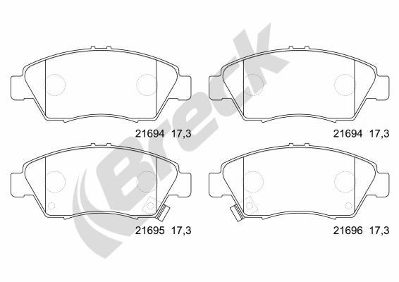 BRECK 21694 00 701 10 Brake pad set with acoustic wear warning, with accessories