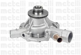 24-0899 METELLI Water pumps MERCEDES-BENZ with seal, Mechanical, Metal, for v-ribbed belt use