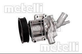 24-0860 METELLI Water pumps CHRYSLER with seal, with lid, Mechanical, Grey Cast Iron, Water Pump Pulley Ø: 131,3 mm, for v-ribbed belt use