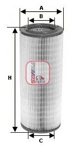 PIAGGIO TPH Luftfilter 166mm, 143,5mm, Filtereinsatz SOFIMA S7527A
