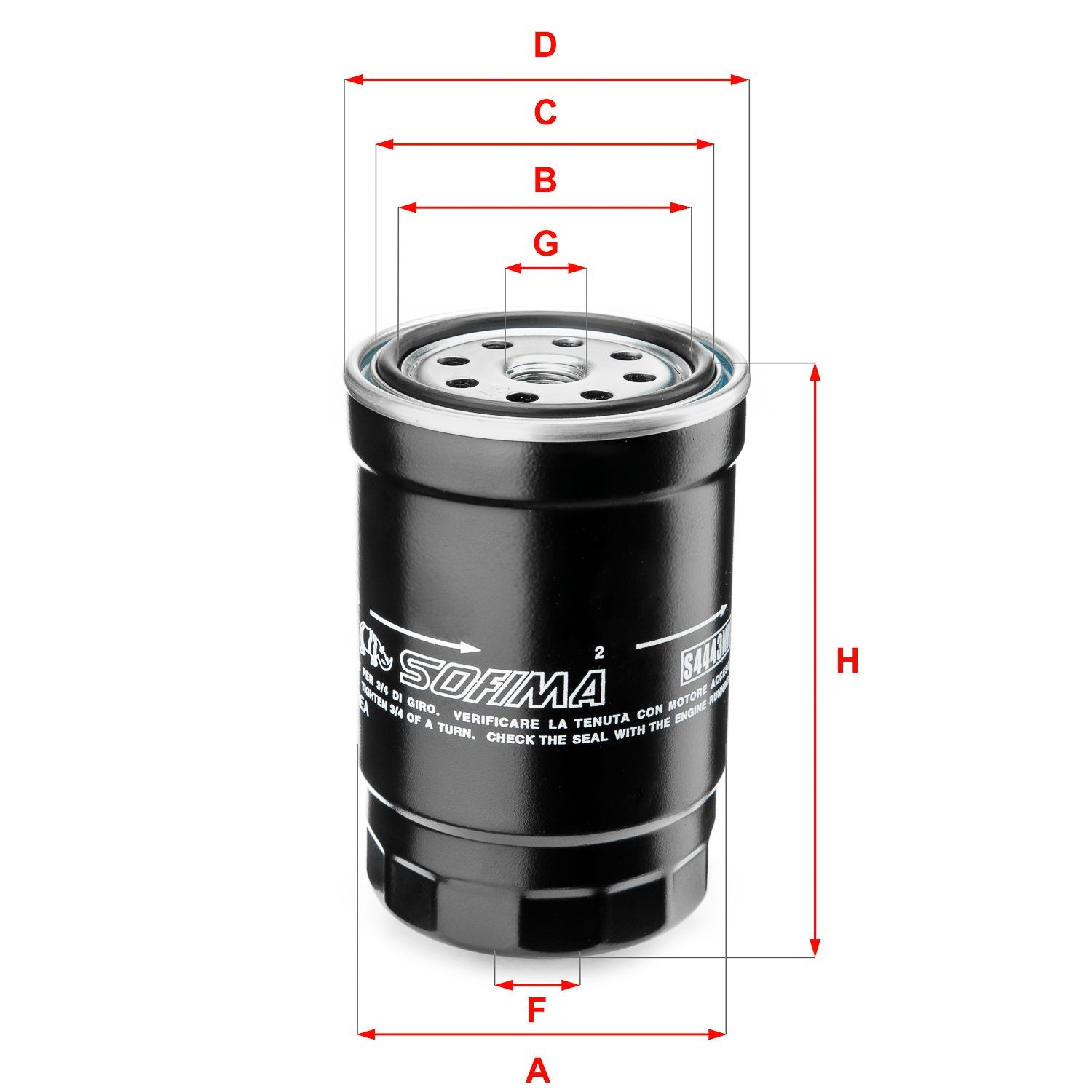 SOFIMA S1544B Fuel filter 96058022