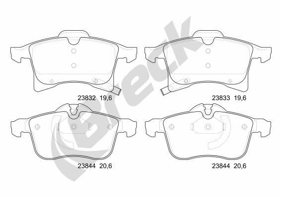 Opel CORSA Set of brake pads 7747097 BRECK 23832 00 702 10 online buy
