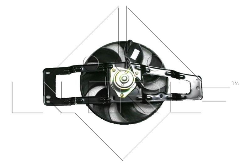 47476 NRF Cooling fan RENAULT D1: 295 mm, 12V, 100W, with radiator fan shroud