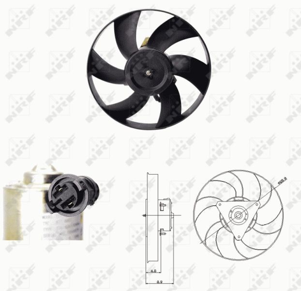 NRF D1: 300 mm, 12V, 190W, without radiator fan shroud Cooling Fan 47692 buy
