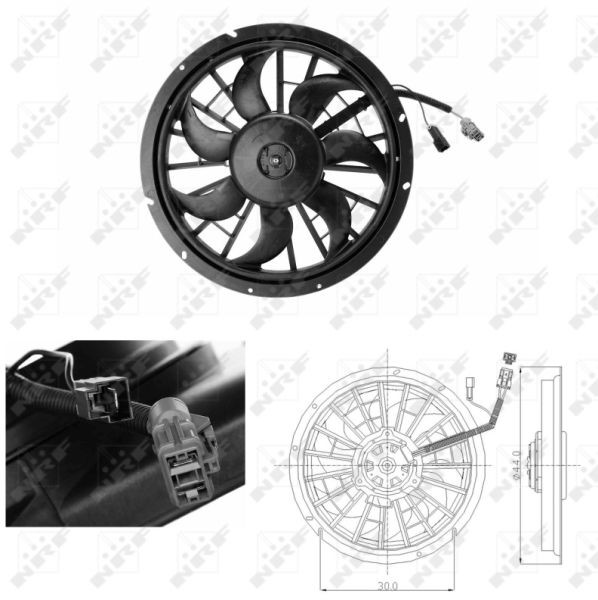 NRF 47702 Cooling fan VOLVO S70 1996 in original quality