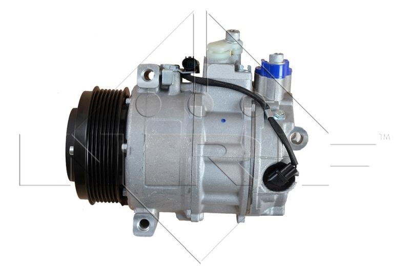NRF 32729 Air conditioning compressor 7SEU17C, 12V, PAG 46, with PAG compressor oil, with seal ring