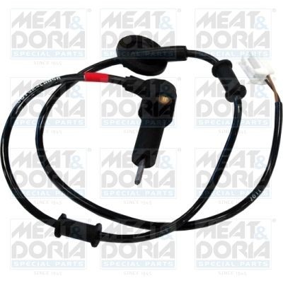 MEAT & DORIA 90225 ABS sensor Rear Axle Right, Inductive Sensor, 2-pin connector, 790mm, 1,38 kOhm, 50mm, white, rectangular