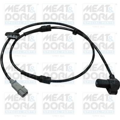 MEAT & DORIA 90273 ABS sensor Front Axle Right, Front Axle Left, Inductive Sensor, 2-pin connector, 1030mm, 1,4 kOhm, 1140mm, 25mm, grey, rectangular