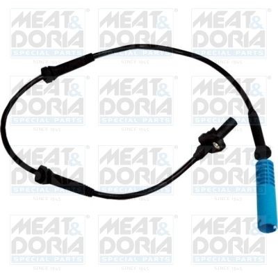 MEAT & DORIA 90287 ABS sensor Front Axle Right, Front Axle Left, for vehicles with DSC, Hall Sensor, 2-pin connector, 580mm, 680mm, 30mm, blue, round