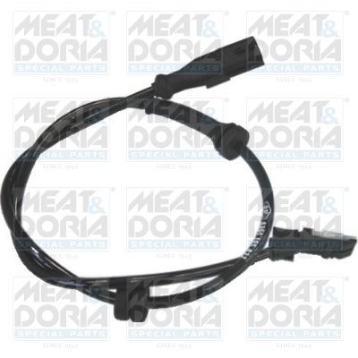 MEAT & DORIA 90034 ABS sensor Rear Axle Right, Rear Axle Left, Hall Sensor, 2-pin connector, 630mm, black