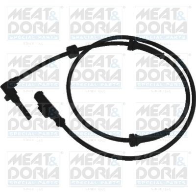 MEAT & DORIA 90038 ABS sensor Front Axle Left, Hall Sensor, 2-pin connector, 1060mm, 1130mm, 38mm, black, oval