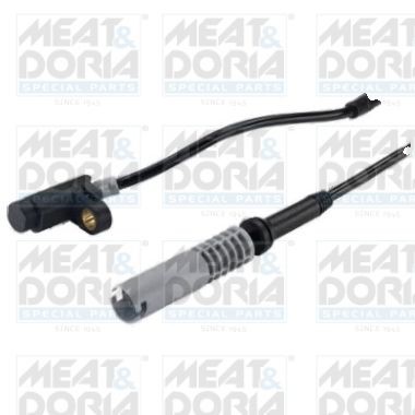 MEAT & DORIA 90087 ABS sensor Front Axle Right, Front Axle Left, Hall Sensor, 2-pin connector, 610mm, 25mm, grey, round