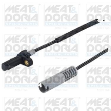 MEAT & DORIA 90088 ABS sensor Rear Axle Right, Rear Axle Left, Hall Sensor, 2-pin connector, 1000mm, 35mm, grey, round