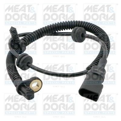 MEAT & DORIA 90095 ABS sensor Rear Axle Left, Rear Axle Right, Hall Sensor, 2-pin connector, 610mm, 14mm, black, D Shape