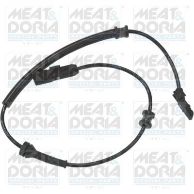 MEAT & DORIA 90159 ABS sensor Rear Axle Right, Rear Axle Left, Hall Sensor, 2-pin connector, 665mm, black, oval
