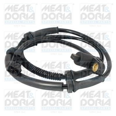 MEAT & DORIA 90161 ABS sensor Front Axle Right, Front Axle Left, Inductive Sensor, 2-pin connector, 920mm, 1,1 kOhm, 980mm, 26mm, black, rectangular