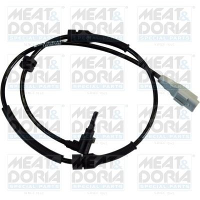 MEAT & DORIA 90186 ABS sensor Front Axle Right, Hall Sensor, 2-pin connector, 775mm, 850mm, 28mm, grey