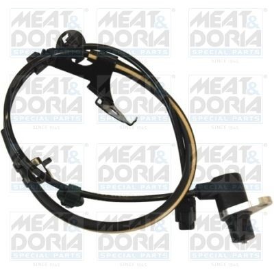 MEAT & DORIA Front Axle Right, Inductive Sensor, 2-pin connector, 860mm, 1,5 kOhm, 20,5mm, black Number of pins: 2-pin connector Sensor, wheel speed 90217 buy
