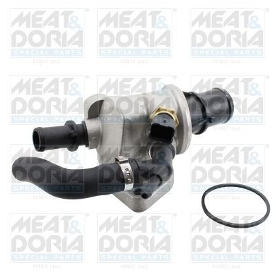 MEAT & DORIA 92612 Engine thermostat Opening Temperature: 88°C, with seal, with pipe socket, with sensor