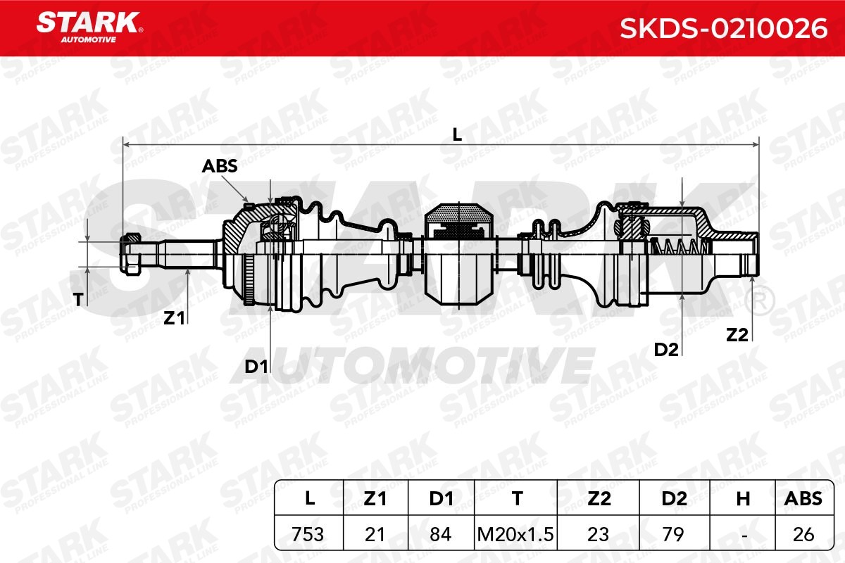 Drive shaft SKDS-0210026 from STARK