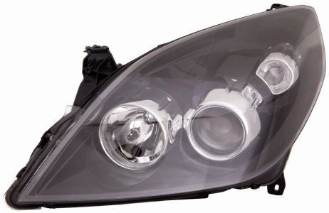 ABAKUS Left, H1, H7, Housing with black interior, P14.5s, PX26d Vehicle Equipment: for vehicles with headlight levelling (electric), Frame Colour: black Front lights 442-1148L-LDEM2 buy