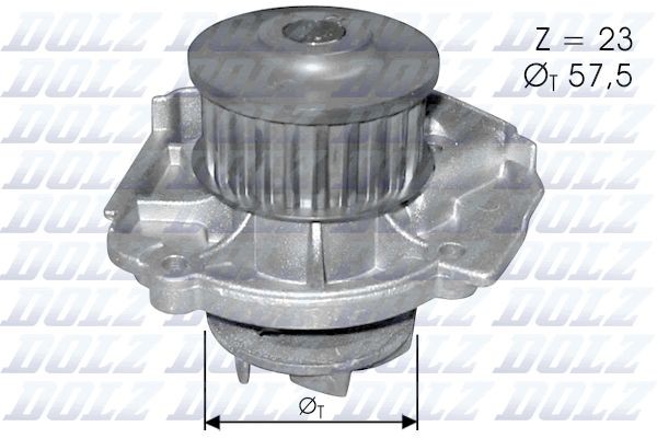 DOLZ S219 Water pump Number of Teeth: 23, with belt pulley